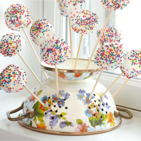 Brand New Mackenzie-Childs White Flower Market Small Colander - Picture 3 of 6